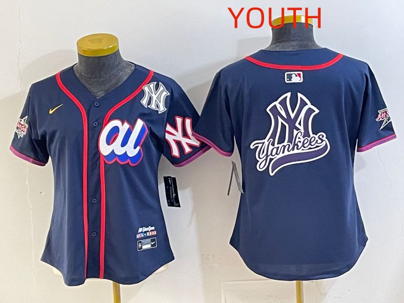 Youth 2025 New York Yankees Blank Drak Blue All star Nike MLB Jersey style 012